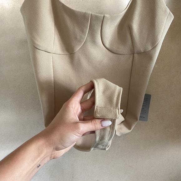 Wayf Corset Style Cupped Bodysuit Thong Beige/Tan - Picture 5 of 11